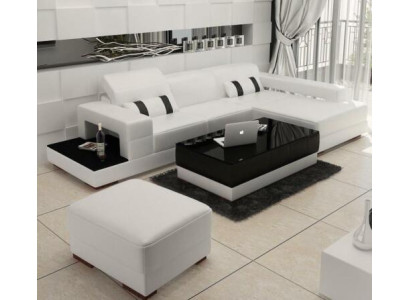Leather sofa L-shape Couch Living landscape Corner sofa Corner Suite Design