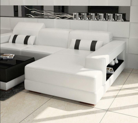 Leather sofa L-shape Couch Living landscape Corner sofa Corner Suite Design