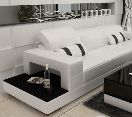 Leather sofa L-shape Couch Living landscape Corner sofa Corner Suite Design