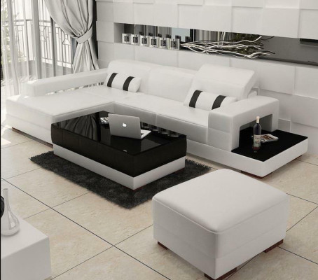 Leather sofa L-shape Couch Living landscape Corner sofa Corner Suite Design