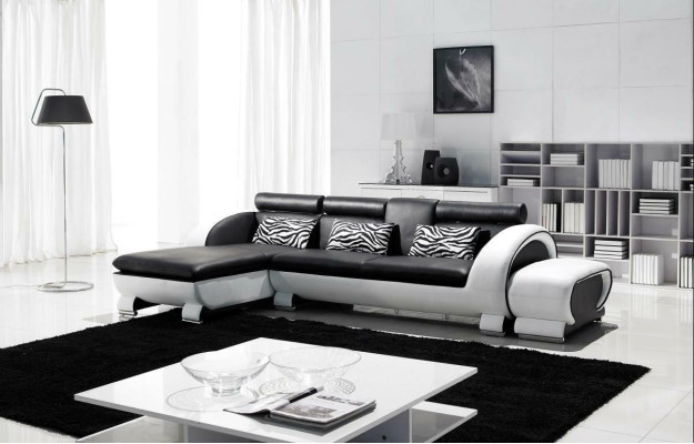 Corner sofa Leather sofa Living landscape L-shape Decorative sofa Couch Upholstery Seat Corner