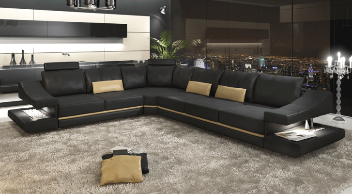 Leather sofa Corner sofa Couch Designer Upholstery Corner suite Sofa Couches Sofas
