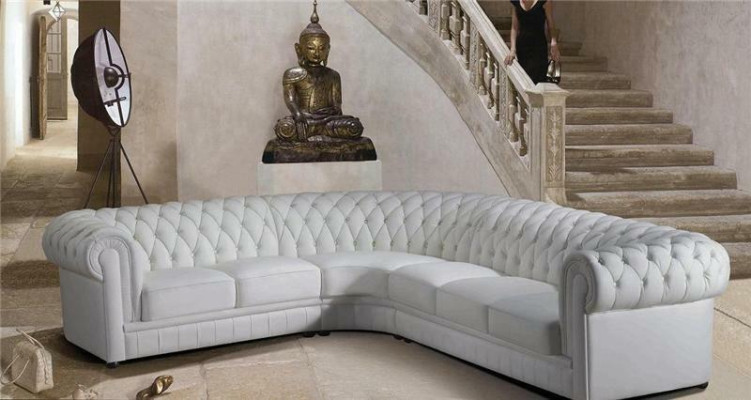Leather sofa Corner sofa Couch Chesterfield Upholstery Corner suite Sofa Couches