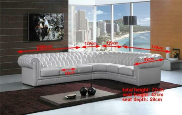 Leather sofa Corner sofa Couch Chesterfield Upholstery Corner suite Sofa Couches