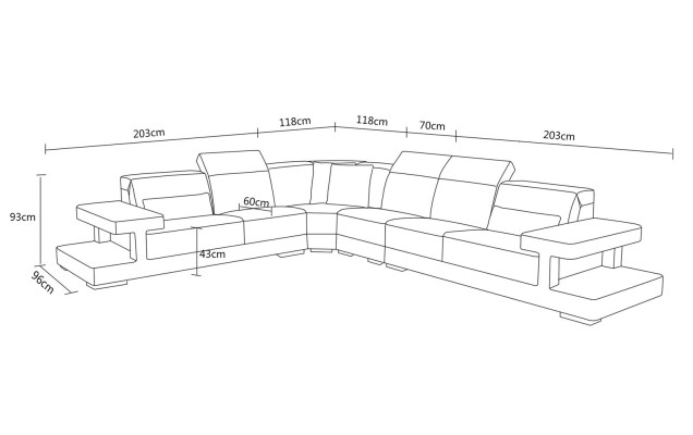 Leather sofa L-shape Couch Living landscape decor Corner sofa Suite Design Modern