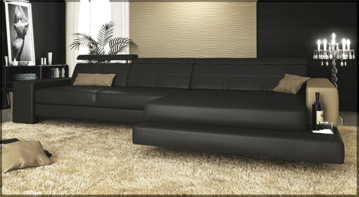 Suite Designer Sofa Couch Corner sofa with Stool Living landscape Upholstery