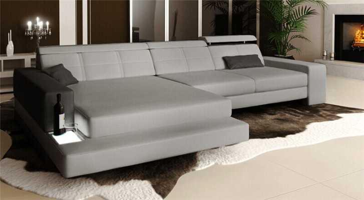 Suite Designer Sofa Couch Corner sofa with Stool Living landscape Upholstery