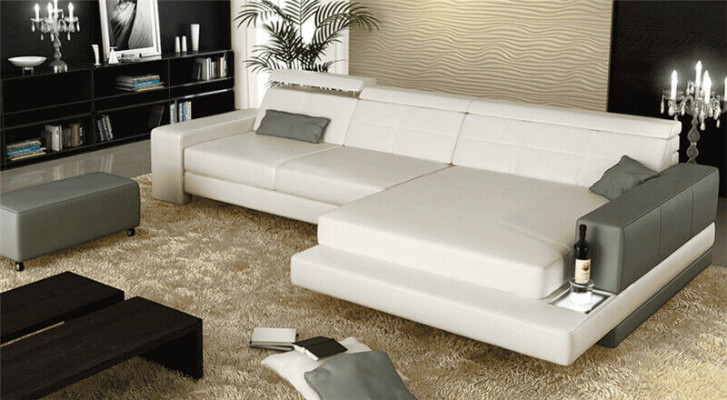 Suite Designer Sofa Couch Corner sofa with Stool Living landscape Upholstery