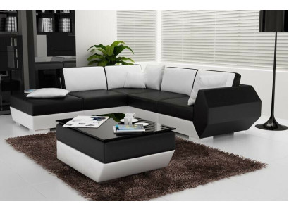 Corner sofa Leather sofa Upholstery Living landscape Couch Sofa Corner suite L-shape