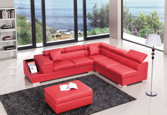 Corner sofa L-shape Sofa Couch Upholstery Sofas Living landscape Leather sofa Stool
