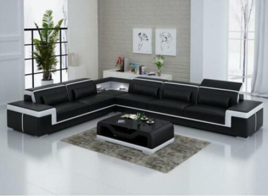 Designer Sofa Couch Corner sofa Leather Textile Suite Living landscape Upholstery