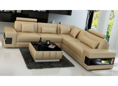 Corner sofa L-shape Sofa Couch Upholstery Corner sofas Living landscape Leather sofa