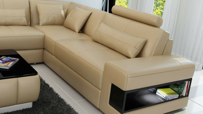 Corner sofa L-shape Sofa Couch Upholstery Corner sofas Living landscape Leather sofa