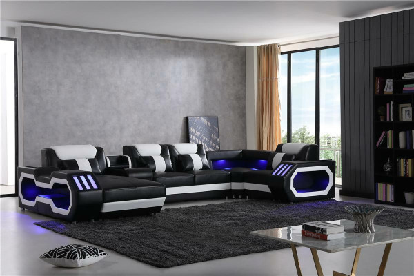 Mega large Living landscape - Lighting System Sofa Upholstery new Couch