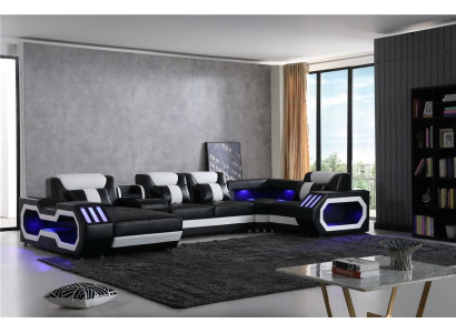 Mega large Living landscape - Lighting System Sofa Upholstery new Couch