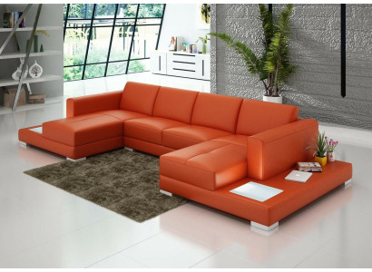 U-shape Sofa Couch Upholstery Suite Living landscape Design Corner sofa Leather