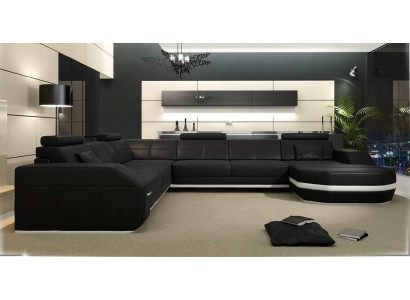 Corner sofa leather sofa Big xxl U-shape Living landscape Sofa Couch Decoration Suite