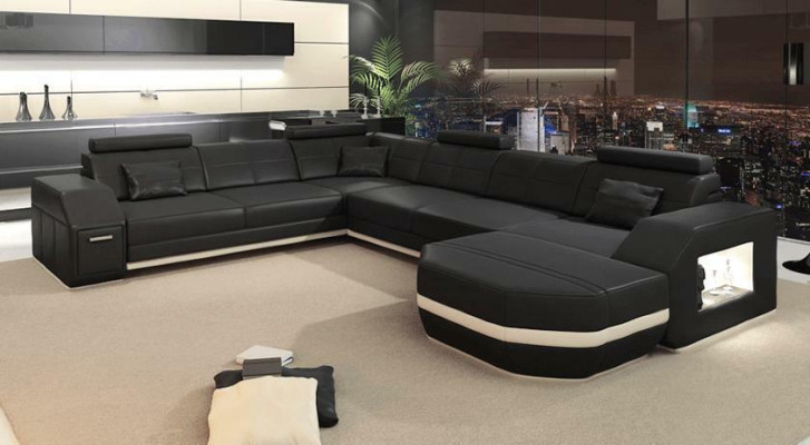 Corner sofa leather sofa Big xxl U-shape Living landscape Sofa Couch Decoration Suite