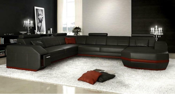Corner sofa leather sofa Big xxl U-shape Living landscape Sofa Couch Decoration Suite