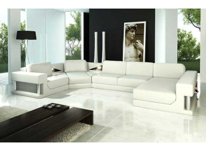 Leather sofa Corner sofa Suite Upholstery U-shape Couch Sofa Design