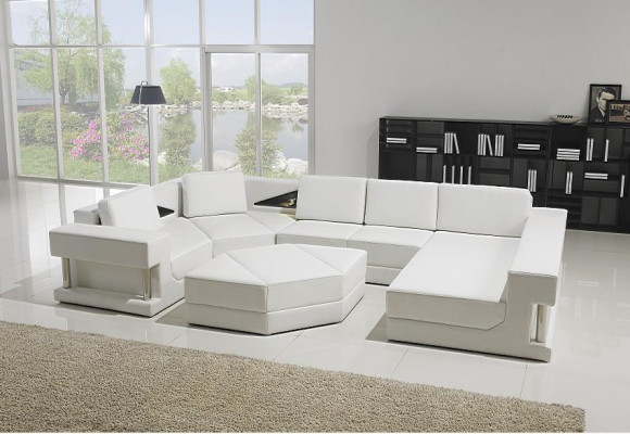 Leather sofa Corner sofa Suite Upholstery U-shape Couch Sofa Design