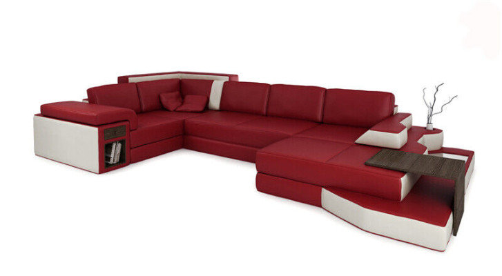Design Sofa U-shape Leather Living landscape Couch Upholstery Seat Corner sofa