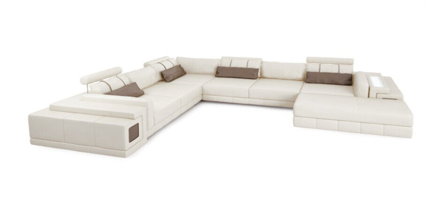 Leather sofa U-shape Couch Living landscape Corner sofa Suite Design Modern Sofa new