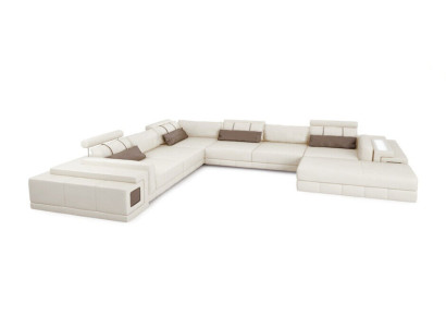Leather sofa U-shape Couch Living landscape Corner sofa Suite Design Modern Sofa new