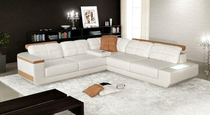 Leather sofa custom-made Corner sofa Couch Upholstery Seat Suite Living landscape