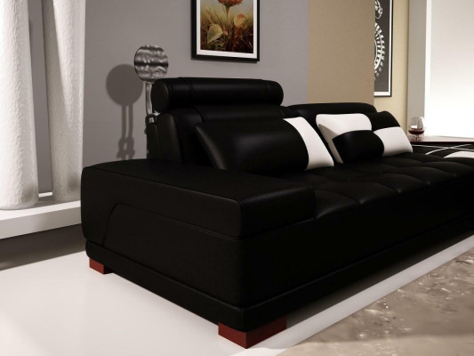 Corner sofa Leather sofa Upholstery Living landscape Couch Sofa Corner suite U-shape