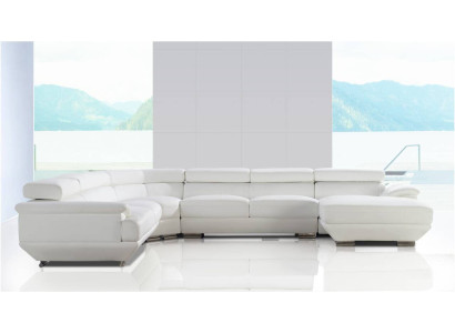 Design Corner sofa Leather Sofa Couch Upholstery Corner Living landscape Seat Suite