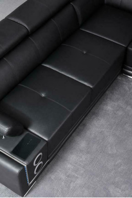 Modern Corner sofa Living landscape Couch Corner suite Led Line Illuminated
