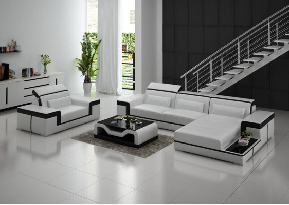 Living landscape Corner sofa L-shape Armchair Set Suite Modern Sofa Leather