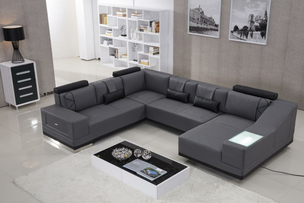 Corner sofa leather sofa Big xxl U-shape Living landscape decorative sofa couch suite