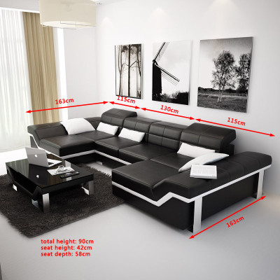 Corner sofa Sofa Couch Upholstery Living landscape Leather Corner Suite U-shape