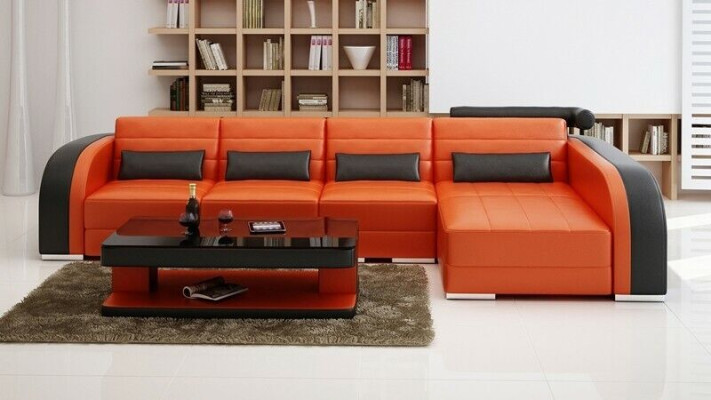 Modern Sofa Corner suite L-shape Upholstery Seat Corner Couch + Armchair Sofas