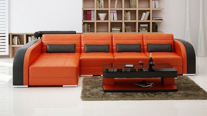 Modern Sofa Corner suite L-shape Upholstery Seat Corner Couch + Armchair Sofas