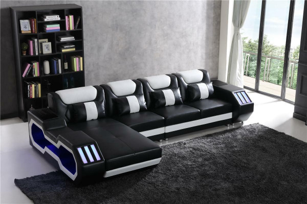 Relax Couches L-shape Shape Sofa Couch Suite Illuminated Living landscape