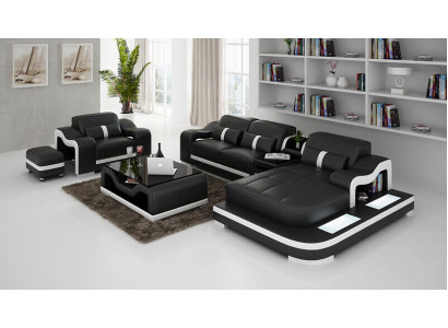 Living landscape Corner sofa L-shape Armchair Set Suite Deco Modern Sofa Leather