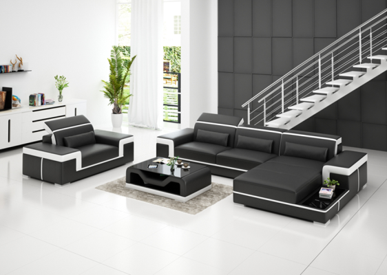 Corner sofa Set Couch Upholstery Corner Suite Armchair Living landscape L-shape