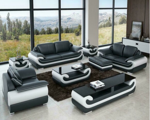 Relax Sofa set 3+2+1 Seater Set Design Sofas Upholstery Couches Leather