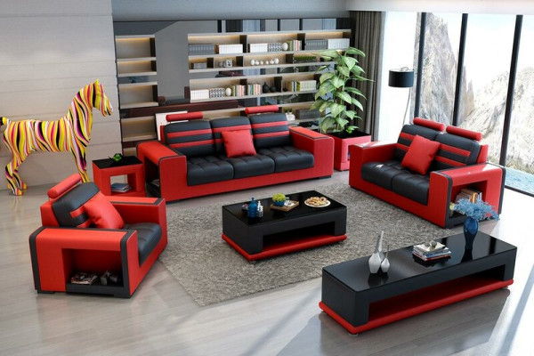 Luxury Sofa set 3+2+1 Seater Living landscape Sofa Couch Upholstery Suite Sofas Leather