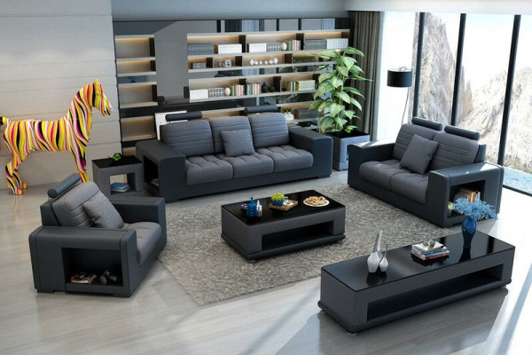 Luxury Sofa set 3+2+1 Seater Living landscape Sofa Couch Upholstery Suite Sofas Leather