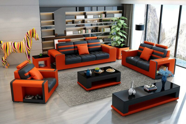 Luxury Sofa set 3+2+1 Seater Living landscape Sofa Couch Upholstery Suite Sofas Leather