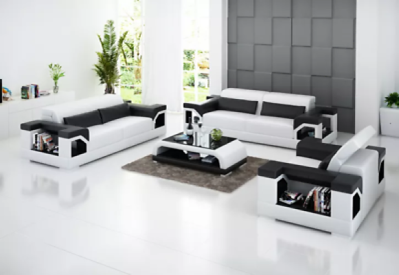 Couch Sofa set 321 Seater Coffee table Leather sofa Modern Sofa Living landscape