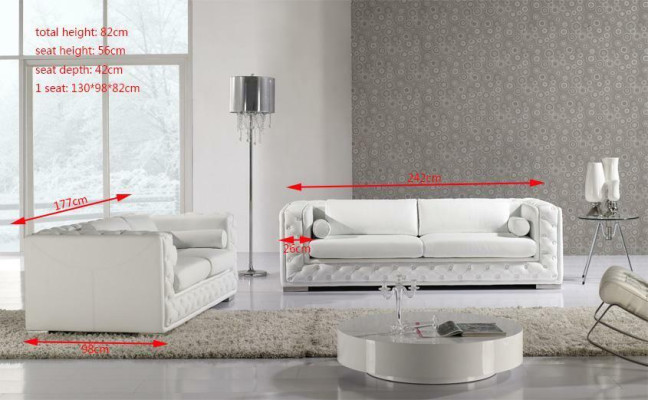 Leather sofa Couch Living landscape 3+2+1 Seater Sofa Suite Design Decor new