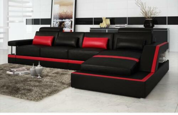 Leather sofa sofa couch corner sofa corner upholstery seat suite living landscape