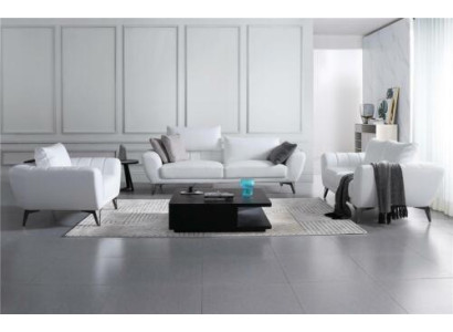 Leather furniture complete set - elegant designer couches living room seating furniture