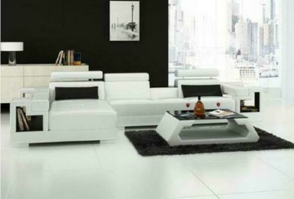 Corner sofa Leather sofa Living landscape L-shape Sofa Couch Upholstery Seat Corner