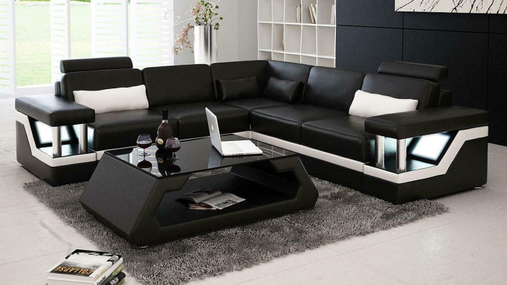 Corner Furniture Leather Sofa Upholstery Seating Area Designer Upholstered Corner Couch